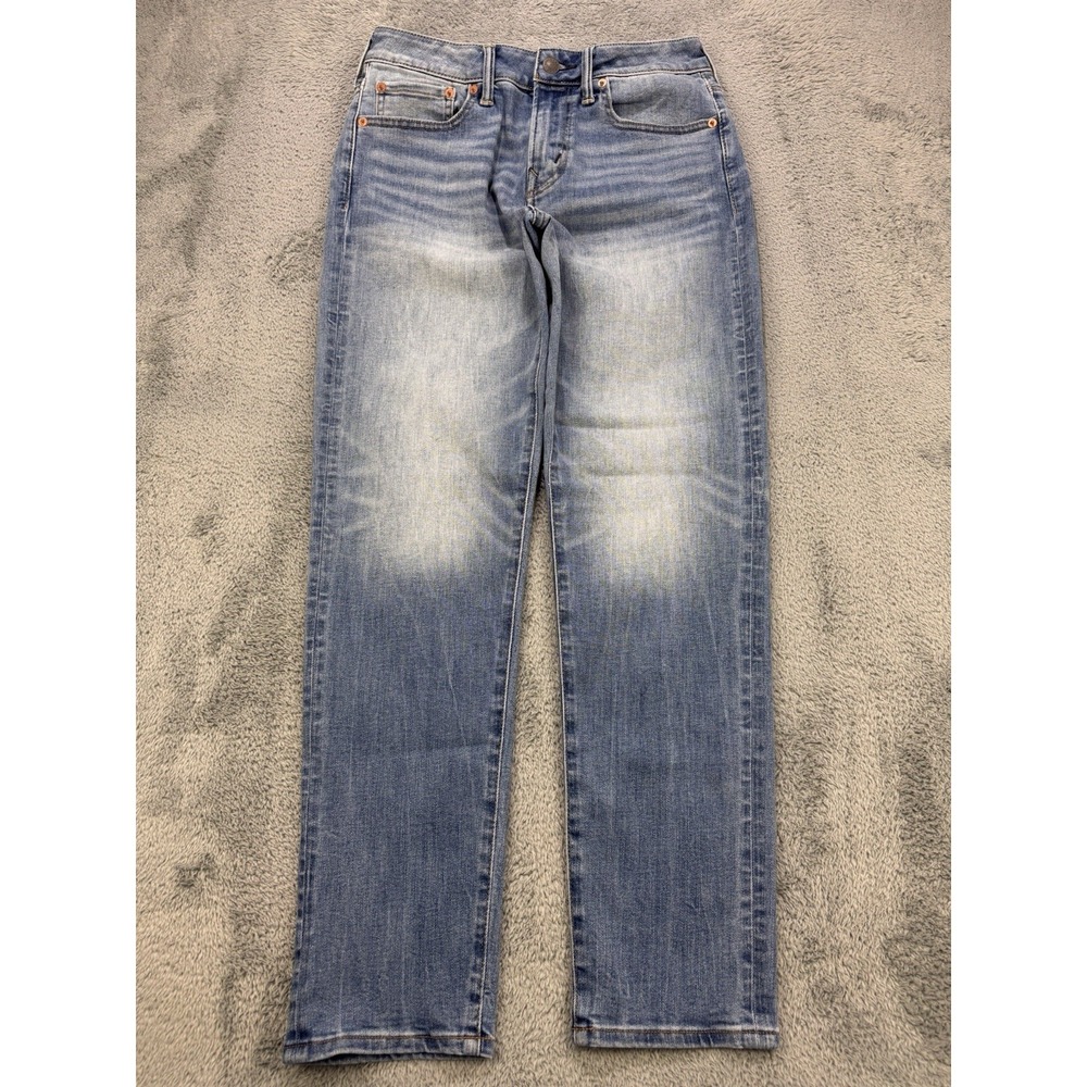 American Eagle Airflex+ Temp Tech Jeans  Men 30x32 Blue Athletic Distress Denim